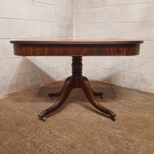 fig 1. A REGENCY MAHOGANY TWIN PILLAR DINING TABLE C1800 - SEATS 8