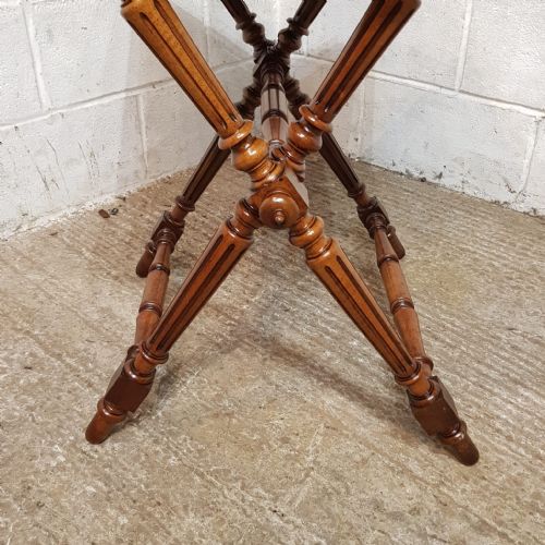 AN ANTIQUE WALNUT BUTLERS TRAY ON ORIGINAL STAND C1890 - ADDITIONAL PHOTO 6