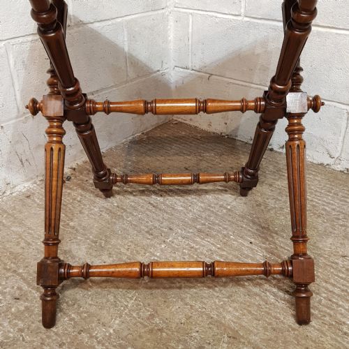 AN ANTIQUE WALNUT BUTLERS TRAY ON ORIGINAL STAND C1890 - ADDITIONAL PHOTO 8