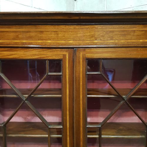 AN EDWARDIAN ASTRAGAL GLAZED BOOKCASE C1910 - ADDITIONAL PHOTO 6