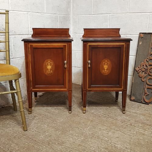 A Pair of Edwardian Mahogany Bedside Cabinets C1900