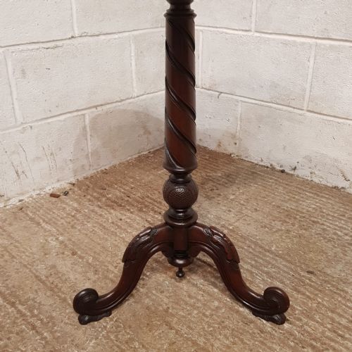 A VICTORIAN MAHOGANY ROUND DISH TOPPED TRIPOD TABLE C1880 - ADDITIONAL PHOTO 4