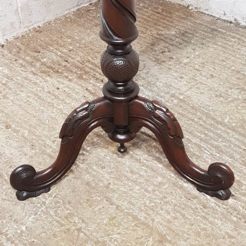 A VICTORIAN MAHOGANY ROUND DISH TOPPED TRIPOD TABLE C1880 - ADDITIONAL PHOTO 8