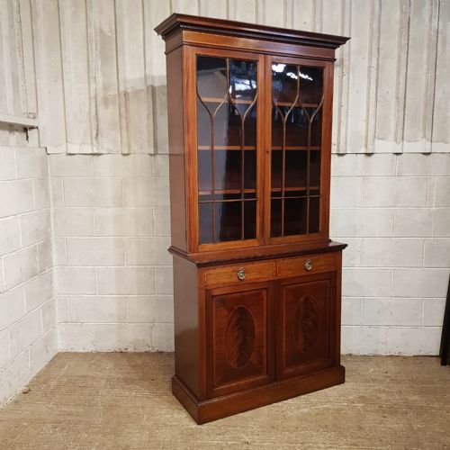 AN EDWARDIAN MAHOGANY LIBRARY BOOKCASE C1910 - ADDITIONAL PHOTO 3