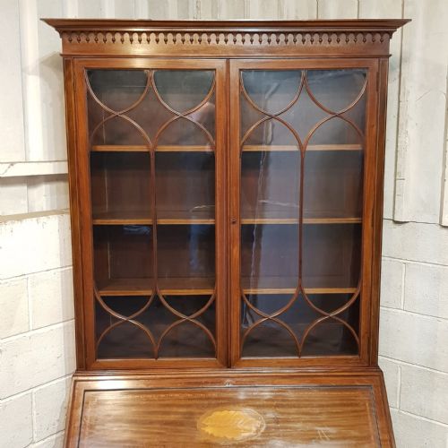 AN EDWARDIAN MAHOGANY BUREAU BOOKCASE C1900 - ADDITIONAL PHOTO 4