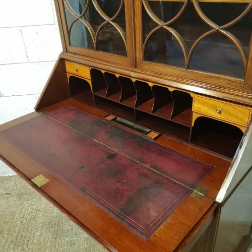 AN EDWARDIAN MAHOGANY BUREAU BOOKCASE C1900 - ADDITIONAL PHOTO 6