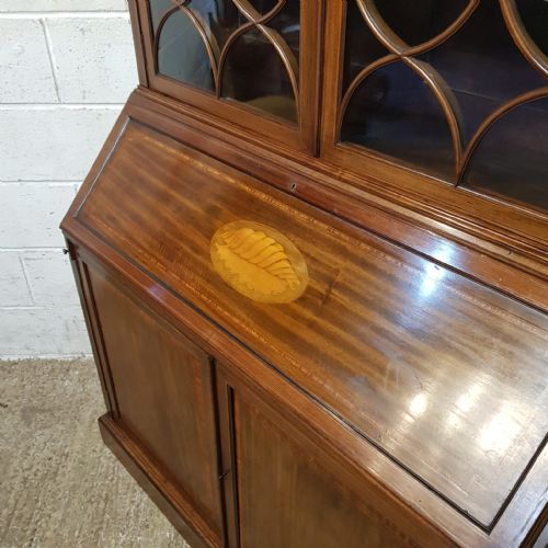 AN EDWARDIAN MAHOGANY BUREAU BOOKCASE C1900 - ADDITIONAL PHOTO 7