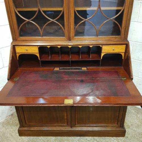 AN EDWARDIAN MAHOGANY BUREAU BOOKCASE C1900 - ADDITIONAL PHOTO 9