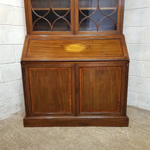 AN EDWARDIAN MAHOGANY BUREAU BOOKCASE C1900 - ADDITIONAL PHOTO 11