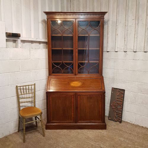AN EDWARDIAN MAHOGANY BUREAU BOOKCASE C1900 - ADDITIONAL PHOTO 12
