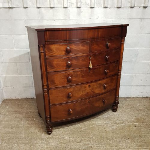 A VICTORIAN MAHOGANY 5HT CHEST OF DRAWERS C1870 - ADDITIONAL PHOTO 2