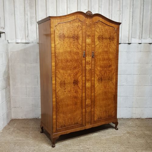 fig 2. A BURR WALNUT DOUBLE WARDROBE C1920