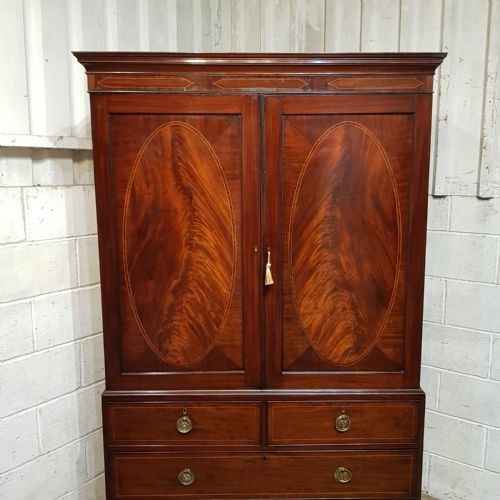 A GEORGE 3RD MAHOGANY CLOTHES PRESS C1790 - ADDITIONAL PHOTO 7