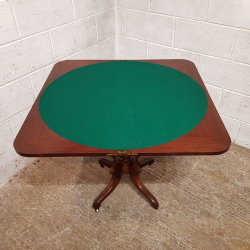 A VICTORIAN MAHOGANY FOLD OVER CARD TABLE C1860 - ADDITIONAL PHOTO 5
