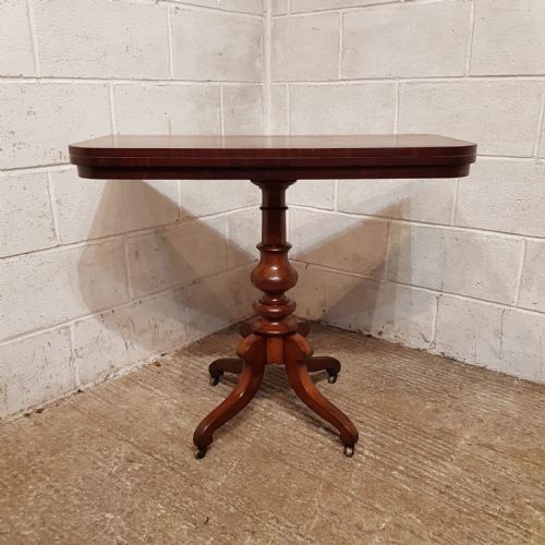 A VICTORIAN MAHOGANY FOLD OVER CARD TABLE C1860 - ADDITIONAL PHOTO 6