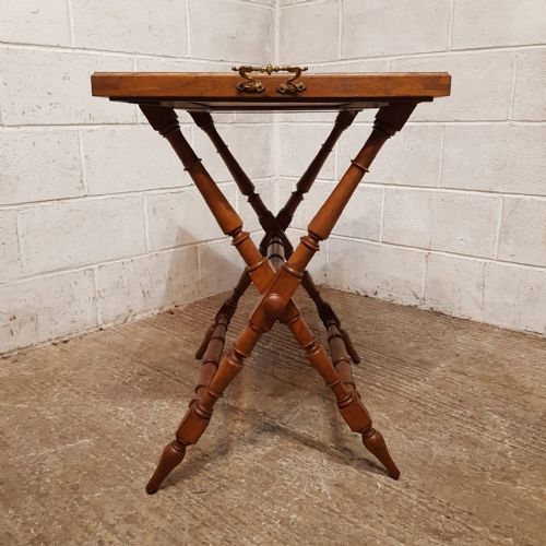A VICTORIAN OAK BUTLERS TRAY WITH STAND C1890 - ADDITIONAL PHOTO 4