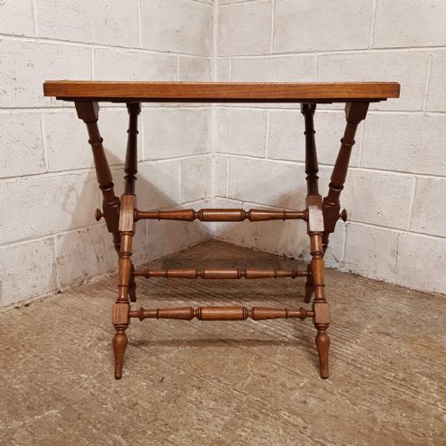 A VICTORIAN OAK BUTLERS TRAY WITH STAND C1890 - ADDITIONAL PHOTO 7