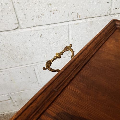 A VICTORIAN OAK BUTLERS TRAY WITH STAND C1890 - ADDITIONAL PHOTO 9