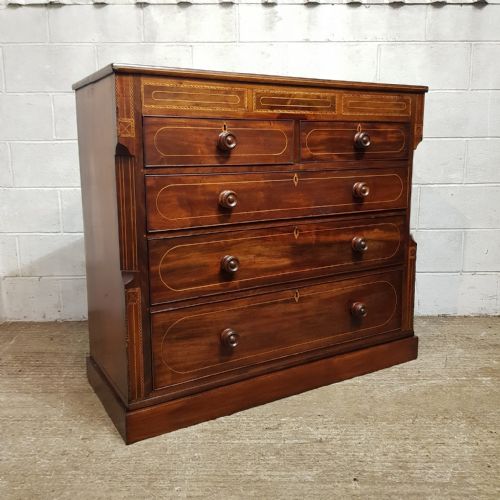 A VICTORIAN 4 HEIGHT CHEST OF DRAWERS C1860 - ADDITIONAL PHOTO 1