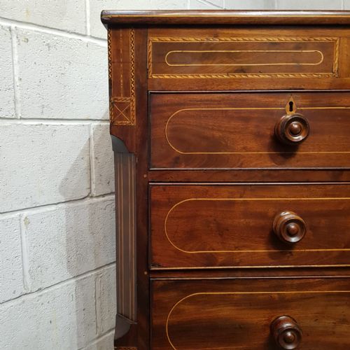 A VICTORIAN 4 HEIGHT CHEST OF DRAWERS C1860 - ADDITIONAL PHOTO 2