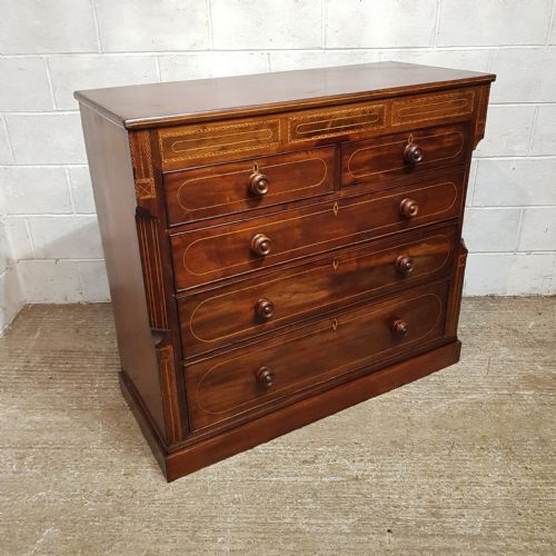 A VICTORIAN 4 HEIGHT CHEST OF DRAWERS C1860 - ADDITIONAL PHOTO 4