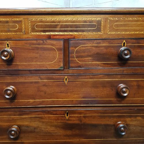 A VICTORIAN 4 HEIGHT CHEST OF DRAWERS C1860 - ADDITIONAL PHOTO 5