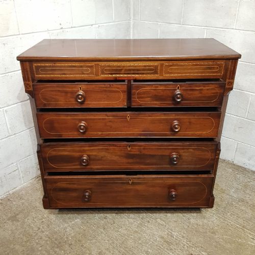 A VICTORIAN 4 HEIGHT CHEST OF DRAWERS C1860 - ADDITIONAL PHOTO 7