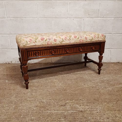 fig 1. AN OAK AND EBONY DUET PIANO STOOL C1810