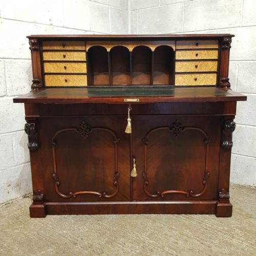 fig 2. A VICTORIAN MAHOGANY SECRETAIRE CABINET C1900
