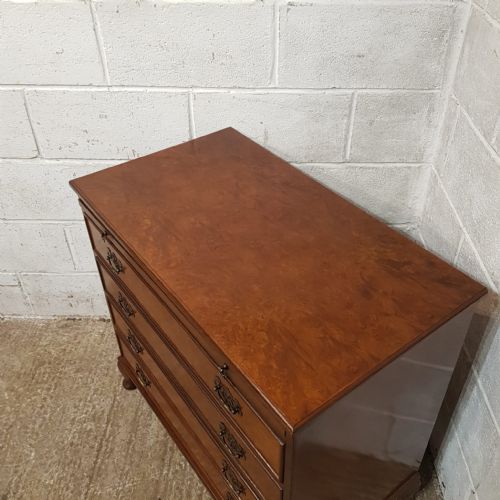 fig 2. A BURR WALNUT BACHELORS CHEST OF DRAWERS C1920
