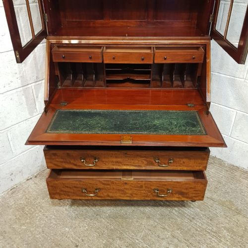 AN EDWARDIAN MAHOGANY BUREAU BOOKCASE C1900 - ADDITIONAL PHOTO 3