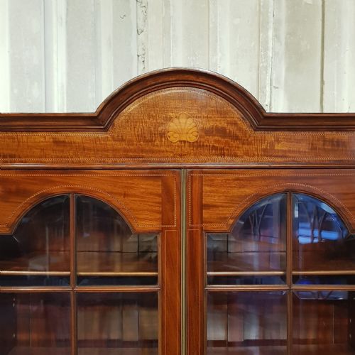 AN EDWARDIAN MAHOGANY BUREAU BOOKCASE C1900 - ADDITIONAL PHOTO 4