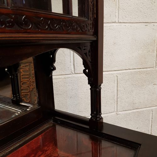 A LATE VICTORIAN MAHOGANY CHIPPENDALE STYLE BIJOUTERIE DISPLAY CABINET C1890 - ADDITIONAL PHOTO 8