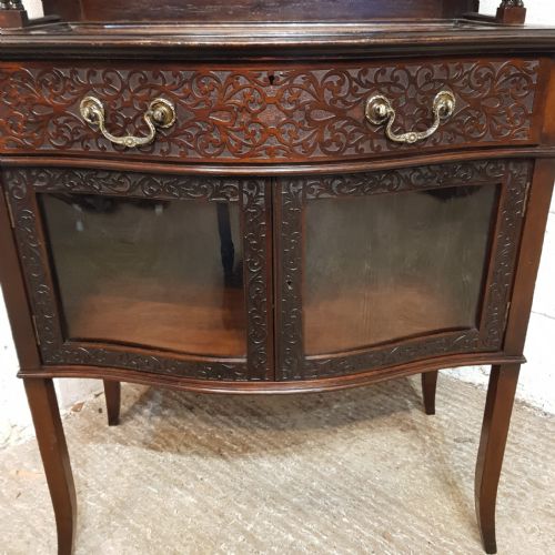 A LATE VICTORIAN MAHOGANY CHIPPENDALE STYLE BIJOUTERIE DISPLAY CABINET C1890 - ADDITIONAL PHOTO 9