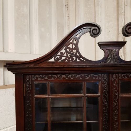 A LATE VICTORIAN MAHOGANY CHIPPENDALE STYLE BIJOUTERIE DISPLAY CABINET C1890 - ADDITIONAL PHOTO 10