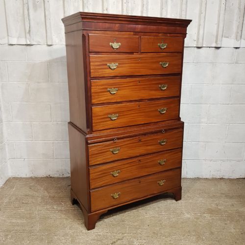 A GEORGE 3RD MAHOGANY CHEST ON CHEST C1800 - ADDITIONAL PHOTO 1