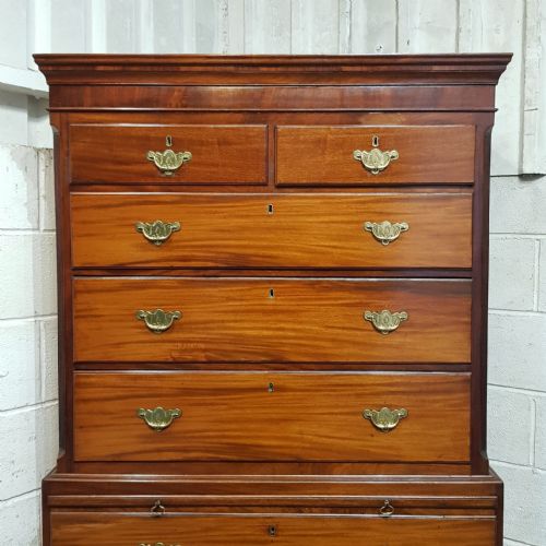 A GEORGE 3RD MAHOGANY CHEST ON CHEST C1800 - ADDITIONAL PHOTO 3