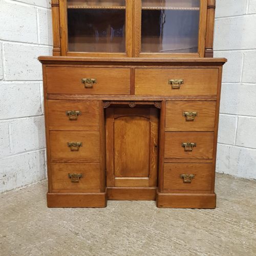 A LATE VICTORIAN OAK LIBRARY BOOKCASE C1890 - ADDITIONAL PHOTO 3