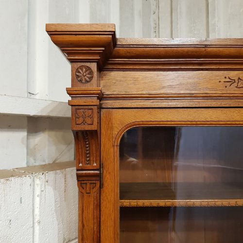 A LATE VICTORIAN OAK LIBRARY BOOKCASE C1890 - ADDITIONAL PHOTO 6