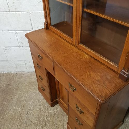 A LATE VICTORIAN OAK LIBRARY BOOKCASE C1890 - ADDITIONAL PHOTO 7