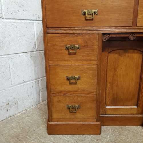 A LATE VICTORIAN OAK LIBRARY BOOKCASE C1890 - ADDITIONAL PHOTO 11