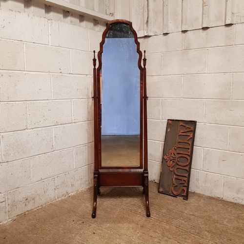 A MAHOGANY CHEVAL MIRROR C1920