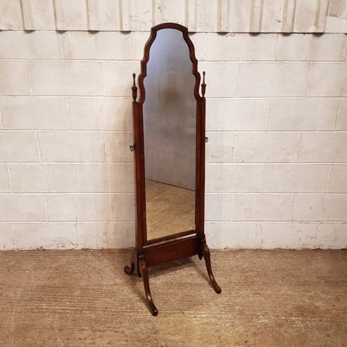A MAHOGANY CHEVAL MIRROR C1920 - ADDITIONAL PHOTO 1