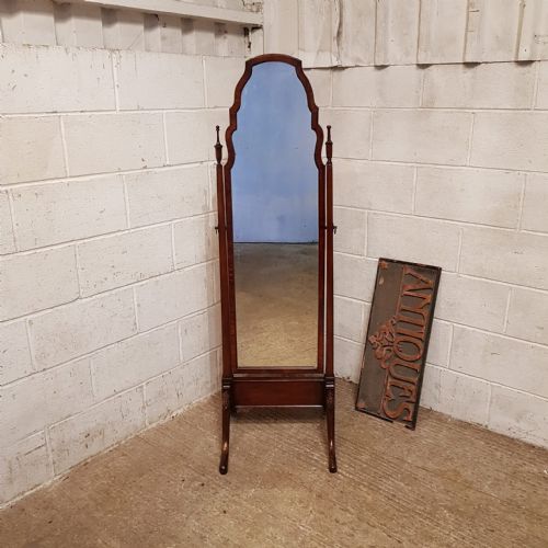 A MAHOGANY CHEVAL MIRROR C1920 - ADDITIONAL PHOTO 3