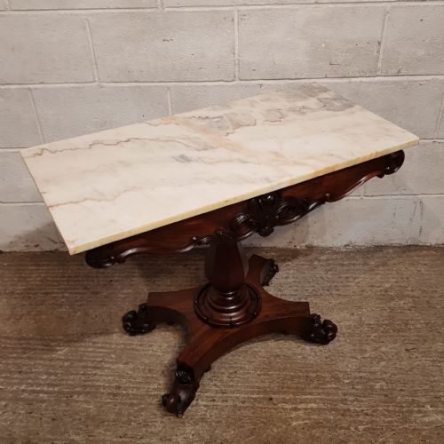 A WILLIAM 4TH MAHOGANY MARBLE TOPPED CONSOLE SIDE TABLE C1830 - ADDITIONAL PHOTO 2