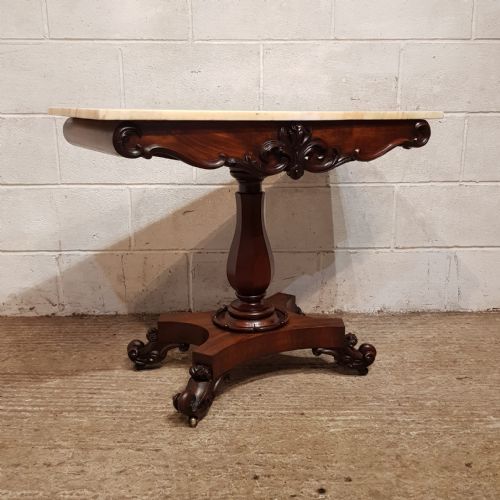 A WILLIAM 4TH MAHOGANY MARBLE TOPPED CONSOLE SIDE TABLE C1830 - ADDITIONAL PHOTO 3