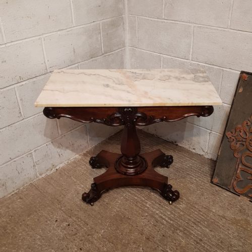 A WILLIAM 4TH MAHOGANY MARBLE TOPPED CONSOLE SIDE TABLE C1830 - ADDITIONAL PHOTO 5