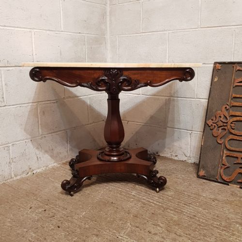 A WILLIAM 4TH MAHOGANY MARBLE TOPPED CONSOLE SIDE TABLE C1830 - ADDITIONAL PHOTO 9