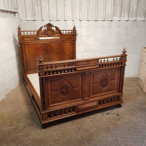 A French Walnut Double Bedstead C1890