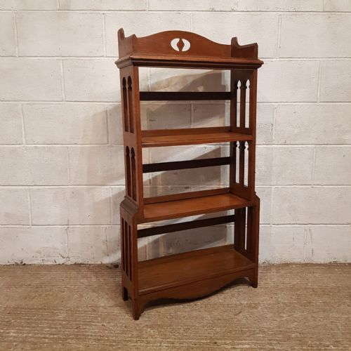AN ARTS AND CRAFTS OPEN OAK BOOKCASE C1900 - ADDITIONAL PHOTO 3
